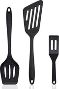 Spatula Set of 3 - Silicone Spatula - BPA Free - Spatulas - Heat Resistant - Non-stick - Anti-Slip - Hangable - Dishwasher Safe - Kitchen Utensils - Scraper - Whisk - Baking Spatula - Spatula - Black - Value Set