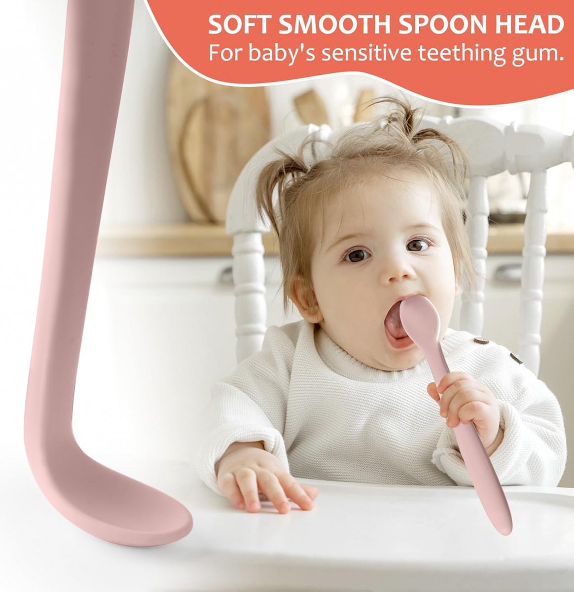 Silicone Baby Spoons - 6 Pieces - Children's Spoons - BPA Free - Cutlery Spoon - Soft Spoons - Baby Cutlery - Children's Cutlery - Feeding Spoon - Spoons for Learning to Eat with Cutlery - Tablespoon
