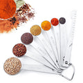Measuring Spoon Set - Measuring Cup Set - 8-Piece - High-Quality Stainless Steel - Measuring Spoons - Measuring Scoops - Measuring Spoon - Weighing Grams & Milli - Durable - Baking / Cooking / Coffee / Spices - For Measuring Dry and Liquid Ingredients
