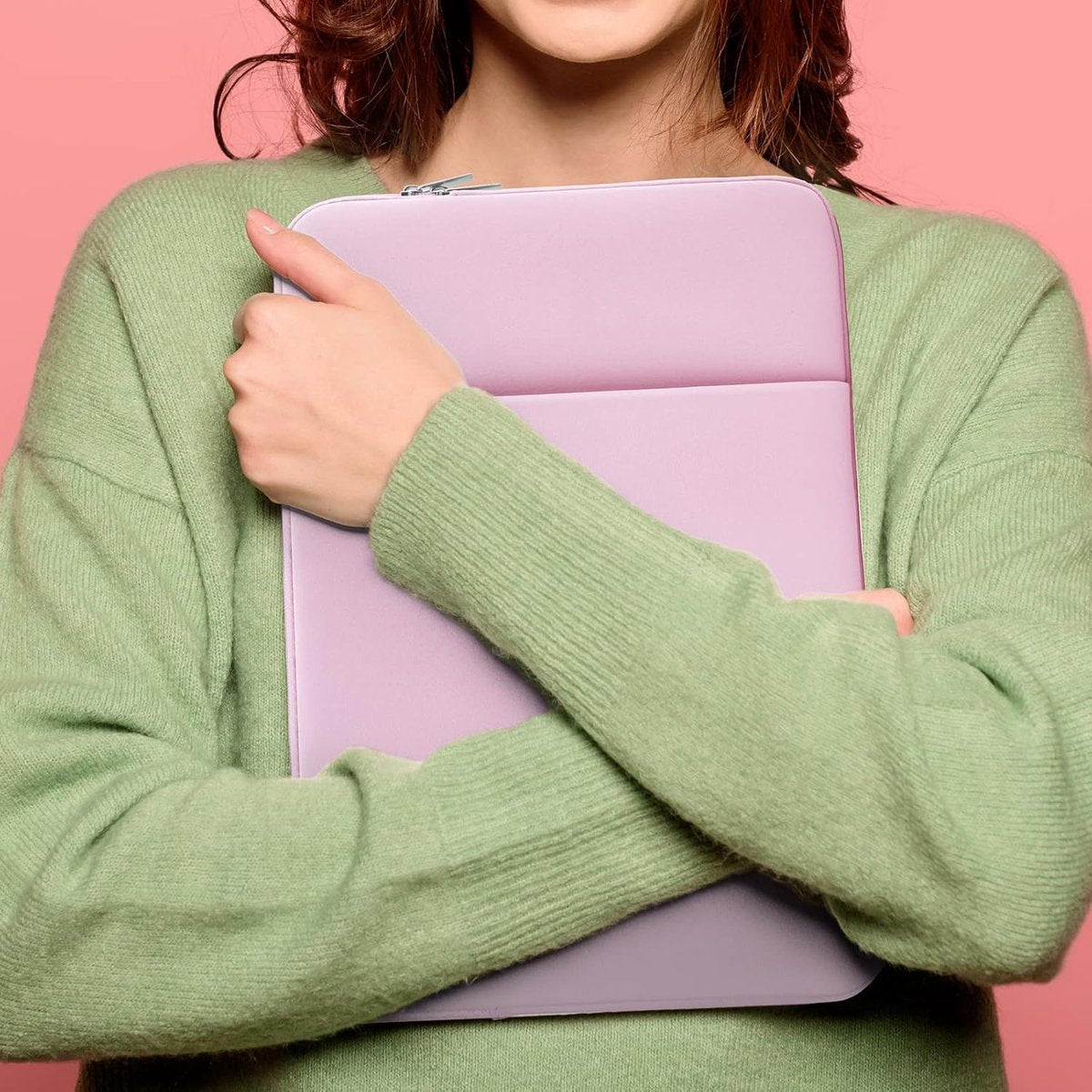 Laptop Case / Sleeve - 15.6 Inch - 2-Piece Extra Compartment - Laptop Sleeve with Pouch - Women's / Men's Laptop Bag - Macbook Case with Zipper - Laptop Sleeve - Laptop Case - Laptop Cover - Pink - Shockproof - Scratchproof - Durable