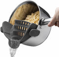 Silicone Colander - Kitchen Draining Lid - Draining Aid - Silicone - BPA Free - Safe Hands-Free Draining - Colander - Safe Draining - Solid Compact Kitchen Draining Lid - Draining Lid - Grey - Dishwasher Safe - For All Sizes of Pans