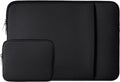 Laptop Sleeve / Pouch - 15.6 Inch - 2-Piece Extra Compartment - Laptop Sleeve with Pouch - Women's / Men's Laptop Bag - Macbook Case with Zipper - Laptop Sleeve - Laptop Case - Laptop Cover - Black - Shockproof - Scratchproof - Durable