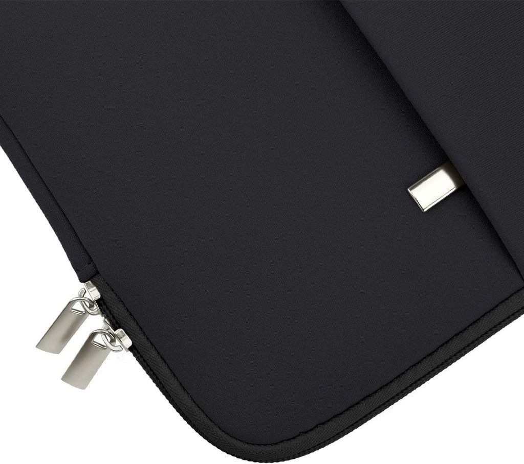 Laptop Sleeve / Pouch - 15.6 Inch - 2-Piece Extra Compartment - Laptop Sleeve with Pouch - Women's / Men's Laptop Bag - Macbook Case with Zipper - Laptop Sleeve - Laptop Case - Laptop Cover - Black - Shockproof - Scratchproof - Durable