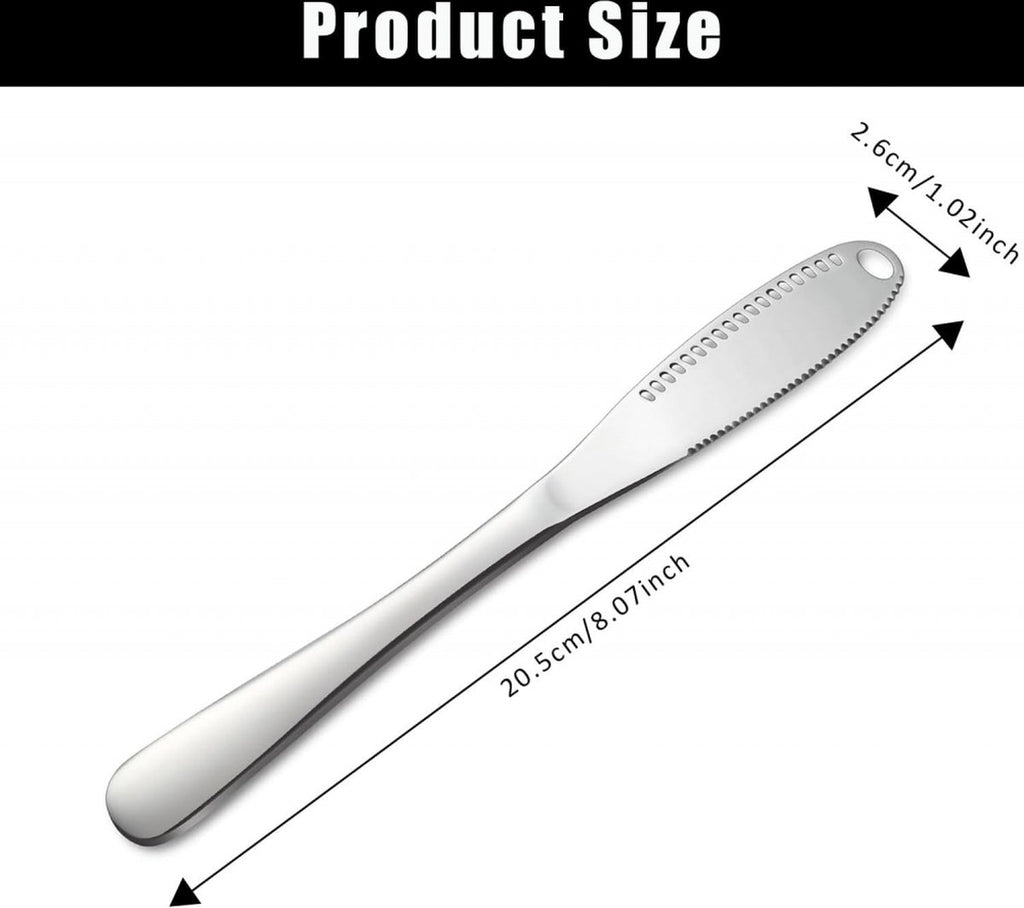 Butter Knives - 2 Pieces - Butter Knife - Spreading Knives - Small Spreading Knives - Tapas Knives - Dessert Knives - Stainless Steel - Butter - Knife - Kitchen Utensils - For Butter, Cheese, Jam, Cream - Silver