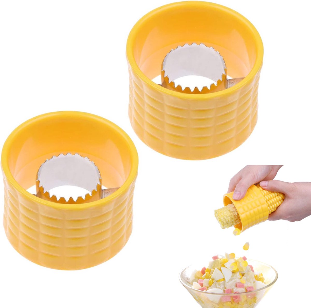 Stripper - 2 Pieces - Corn Peeler - Corn Stripper - Corn Stripping Tool - Corn Stripper - Quality Corn Peeler - Household Accessories - Kitchen Accessories - Kitchen Gadget - Household Kitchen Tool - Yellow