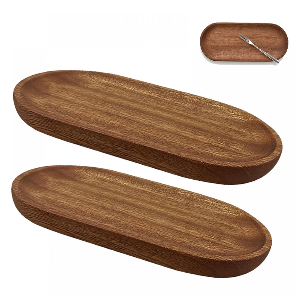 2 pieces - Cutlery holder - 18*10 cm - Tray - Kitchen Spoon Holder - natural retro wooden kitchen spoon holder - kitchen utensil holder - wooden plates - for the countertop - for spatulas, spoons, tongs and other kitchen utensils - brown