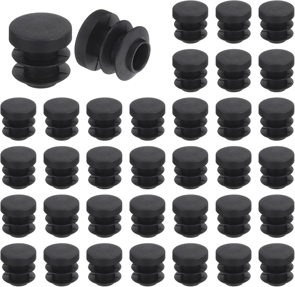 32 pieces - Furniture mats - 16 mm - furniture legs - furniture leg pads - round plastic plugs - end caps for pipes - furniture glides - for tables and chairs - black chair leg protectors - for hardwood floor tiles - black