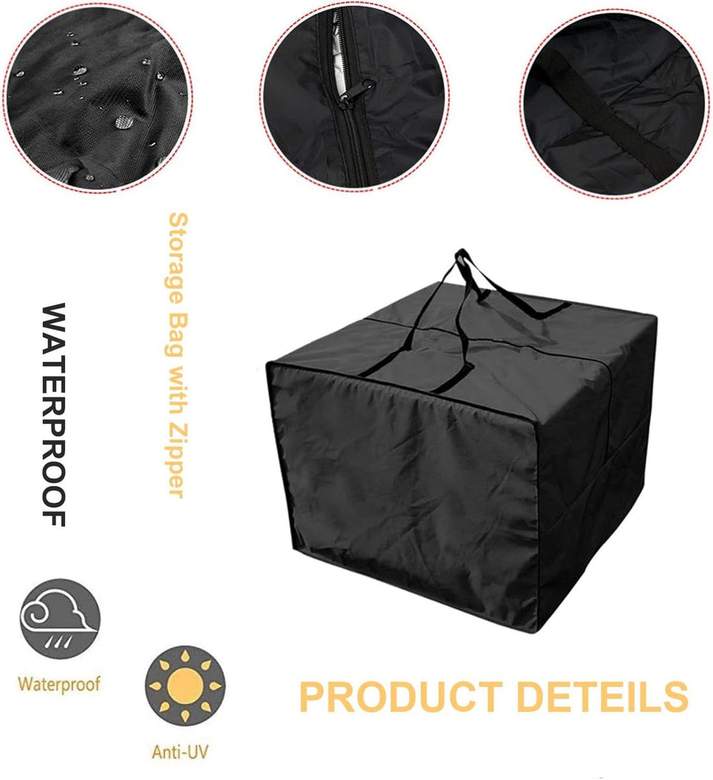 Storage bag - Furniture cover - Garden furniture cover - Storage bag for seat cushion - Oxford fabric storage bag - Waterproof storage bag - dust cover - with storage bag - with zipper, handles - for garden furniture, clothing, cushions - 81*81*61 cm - bl