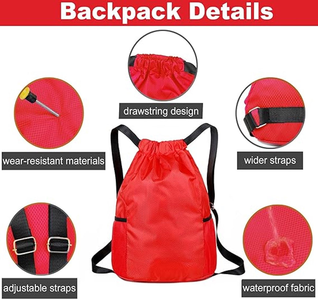 47*38*18cm - Drawstring bag - Drawstring backpack - large unisex sports backpack - with drawstring - gym bag - with two side pockets - backpack - sports bag - waterproof Oxford fabric backpack - waterproof travel bag - for beach, school, travel, outdoor s