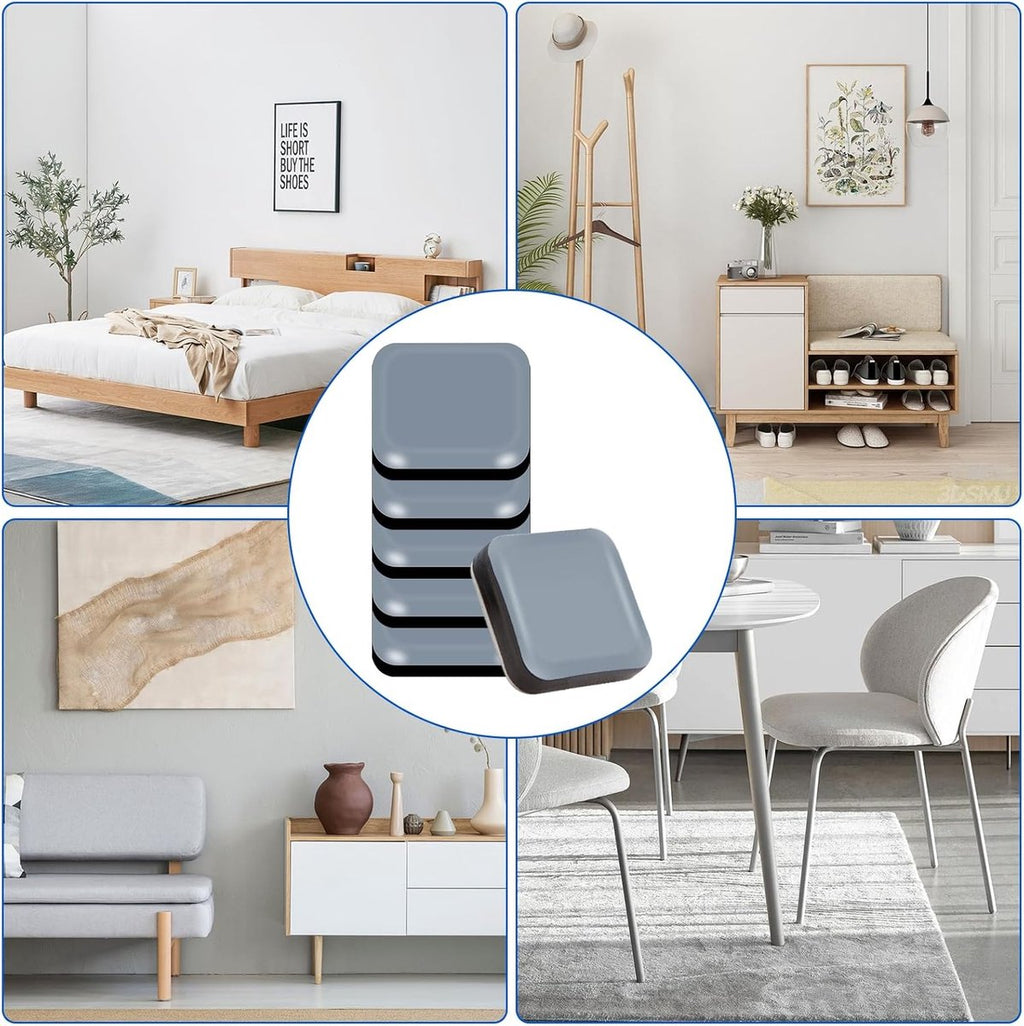 30 pieces - Furniture mats - Teflon furniture glides - Teflon furniture mats - Foot pads for table and chair - floor protectors - easy to move - for chairs, tables, sofas and beds - square - 20*20*6 mm