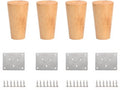 4 pieces - Furniture leg - Wooden furniture leg - Furniture Legs - wood color - wooden - 10 cm