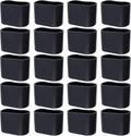 Chair Leg Caps - 20 Pieces - Chair Leg Protectors - PVC - Oval Furniture Leg Protectors - Floor Protectors - Furniture Protectors - Suitable for Furniture Protection - 16mm x 34mm - Black