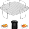 Square air fryer rack - Air fryer baking pan - Air fryer accessories - Stainless steel - 20 cm