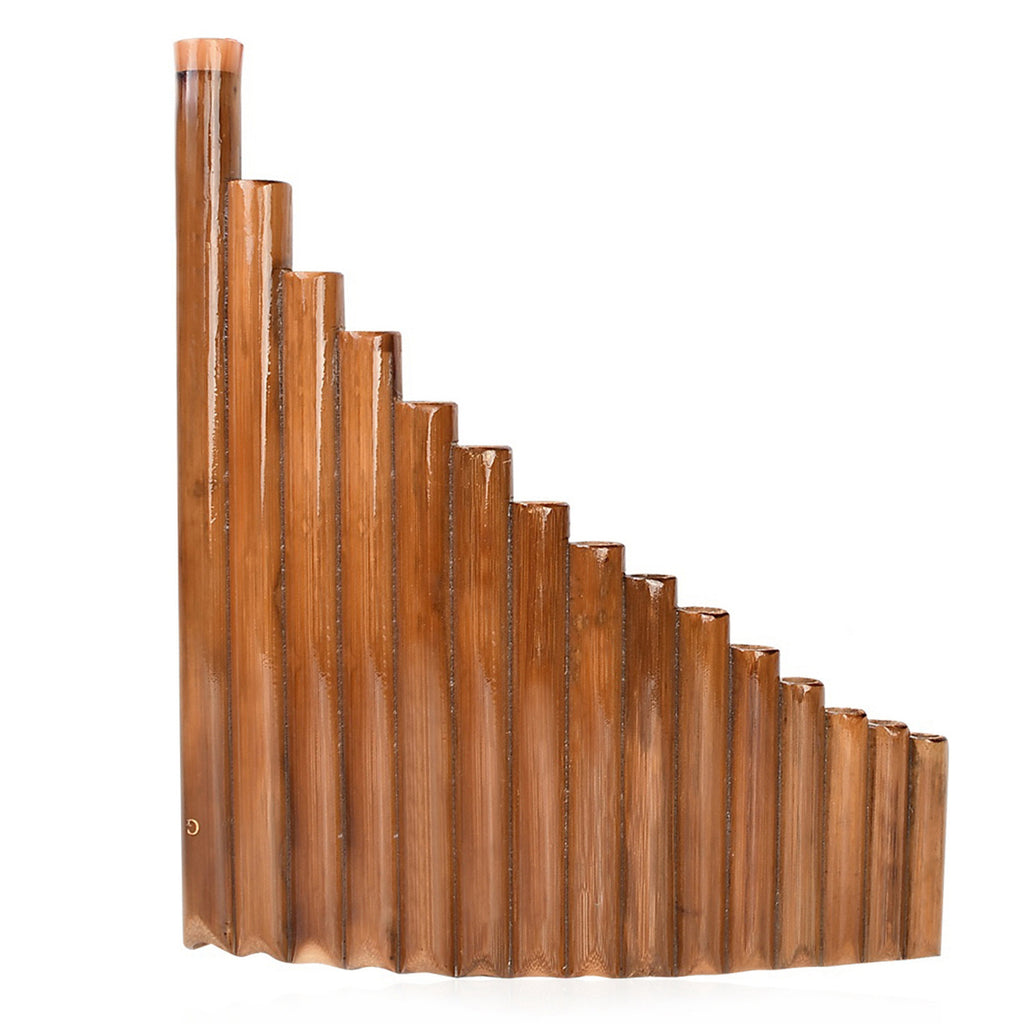 Handmade 15-Pipe Bamboo Pan Flute Natural Woodwind Instrument G-Tone