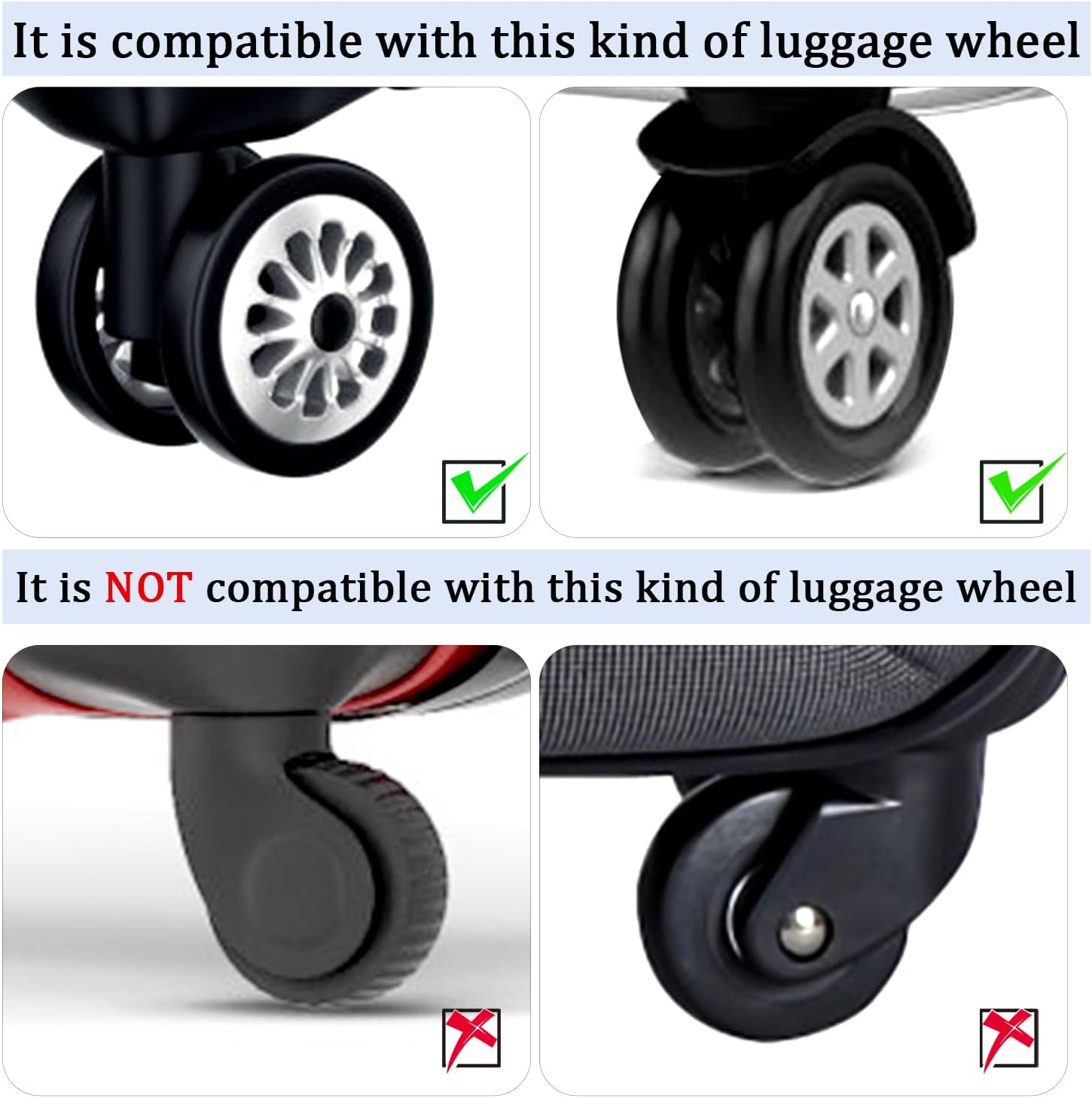 16pcs Luggage Wheel Covers, Portable Luggage Wheel Protector Covers Colorful Silicone Luggage Spinner Wheel Covers Luggage Wheel Accessories for Most 8 Caster Luggage (blue)