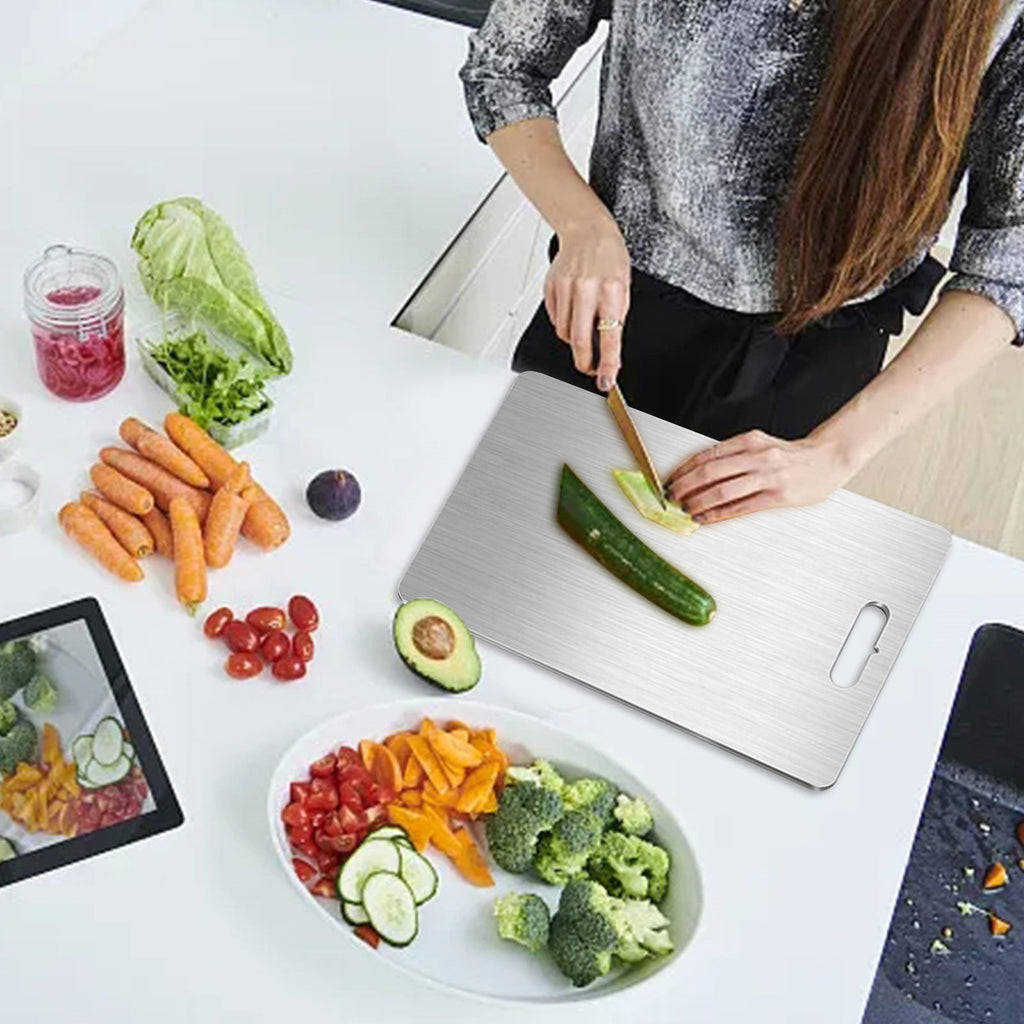 PALIFEUR Cutting Board Non Toxic Steel Cutting Boards for Kitchen, Different Sizes & Non Slip Handles, Servicealbe Non Stick Chopping Board A