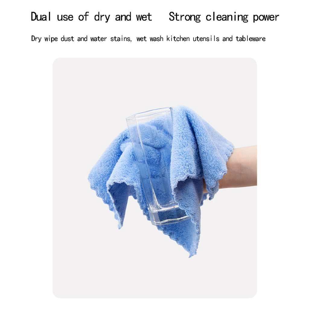 0.04lb Once for All Safe Food-Grade Items: Kitchen Cleaning Supplies! 1 Pack of Fiber Cleaning Cloth Available in 4 Colors (Green/White/Yellow/Black), Daily Home Products Kitchen Utensils Set White