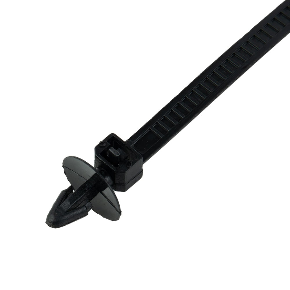 30Pcs Car Auto Cable Ties Strap Push Mount Wire Tie Retainer Clips Clamp Nylon Black Auto Fastener Clip Accessory