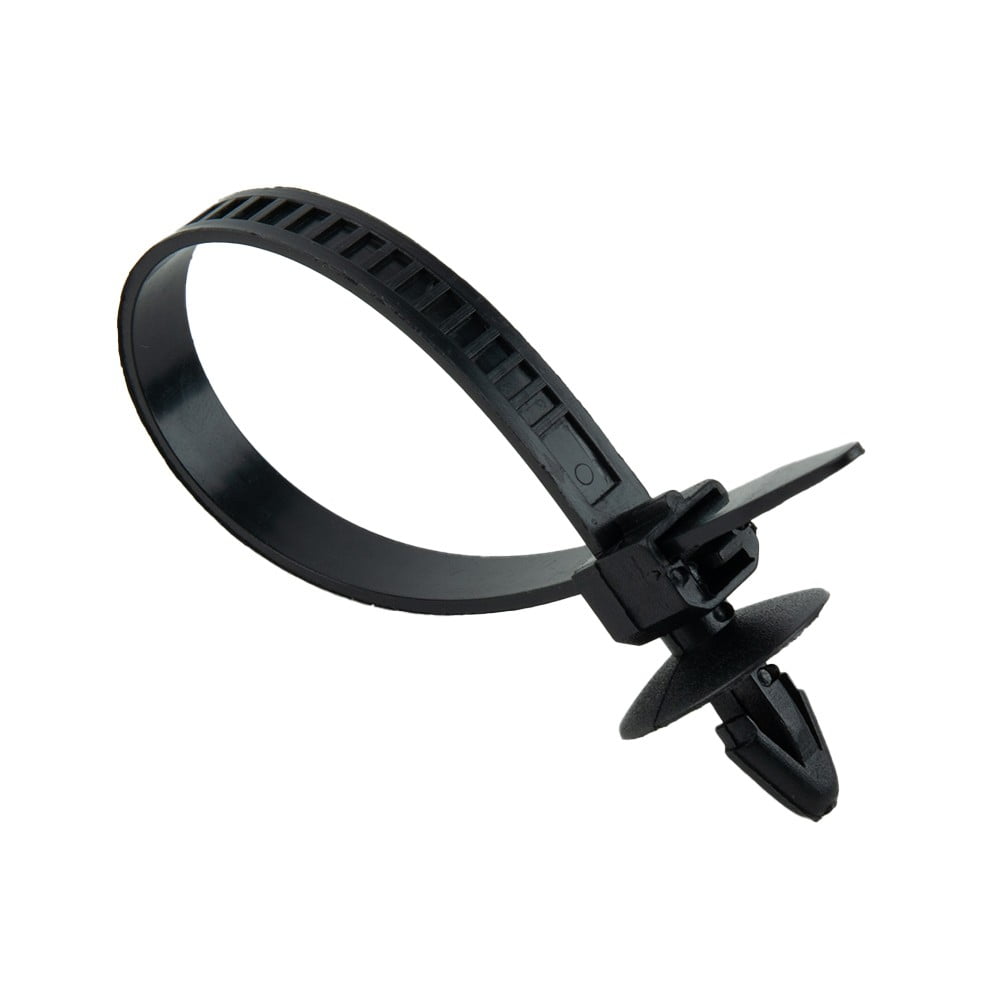 30Pcs Car Auto Cable Ties Strap Push Mount Wire Tie Retainer Clips Clamp Nylon Black Auto Fastener Clip Accessory