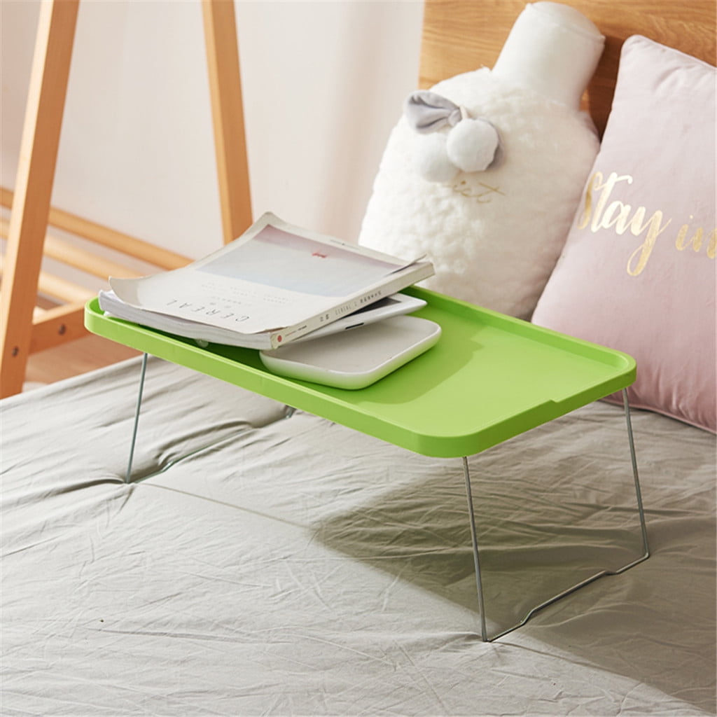 Foldable Lap Desks Laptop Tray for Bed or Couch,Portable Breakfast Serving Tray with Folding Legs, Vuyungers Lightweight Mini Lazy Small Table, Laptop Stand for Working, Reading and Writing Green