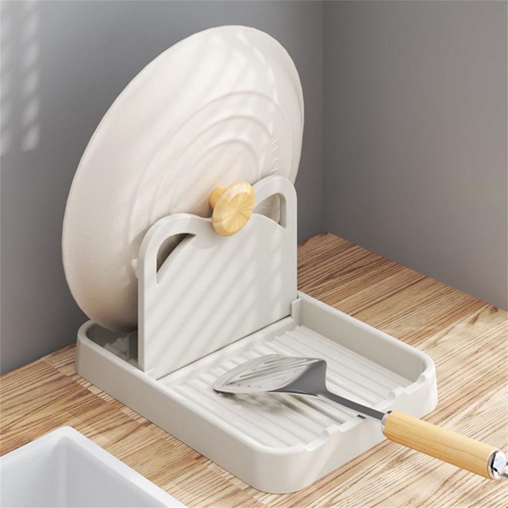 Silicone Spoon Rest with Lid, Heat-Resistant Foldable Utensil Holder for Spatulas, Kitchen Counter Organizer, Stove Top Safe Gray 7.28x5.51x4.13' 7.28" x 5.51" x 4.13" Gray