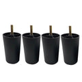 4 Pack 4 Inch Furniture Legs,Plastic Sofa Coach Legs,Round Tapered Feet Sofa Legs,Replacement Furniture Legs,Furniture Accessories,for Sofas Chairs Cabinets Dressers Beds(Black) Black