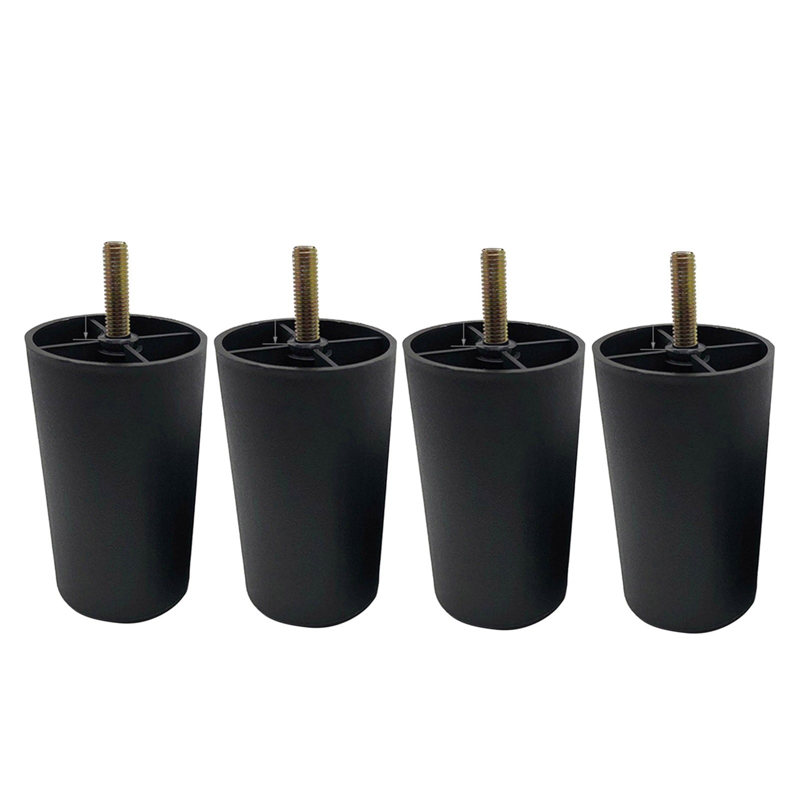 4 Pack 4 Inch Furniture Legs,Plastic Sofa Coach Legs,Round Tapered Feet Sofa Legs,Replacement Furniture Legs,Furniture Accessories,for Sofas Chairs Cabinets Dressers Beds(Black) Black