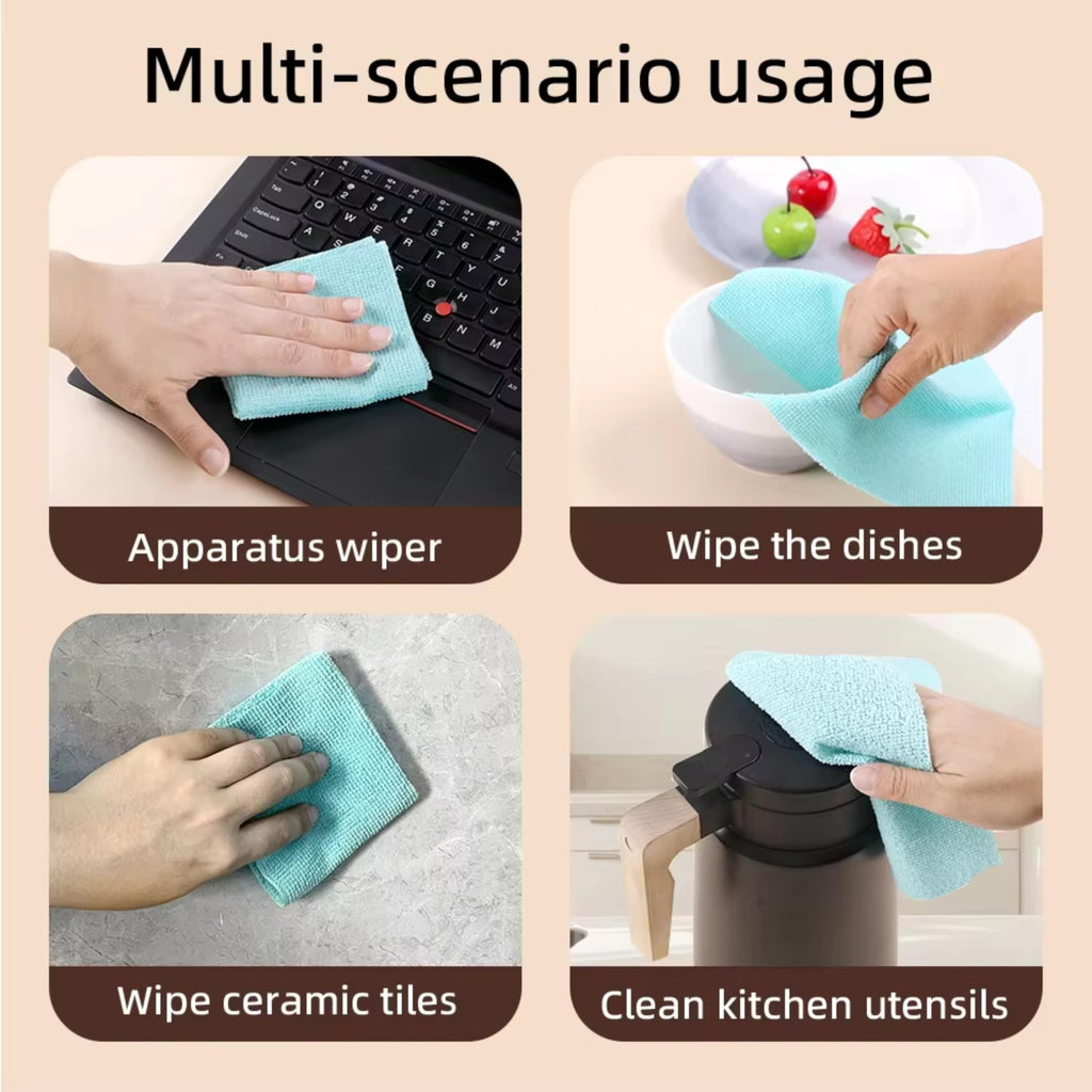 5 PCS Kitchen paper towel/dishcloth/microfiber cleaning cloths | Lint-free | Reusable for home, kitchen, car | Strong water absorption, washable | No streaks, ideal for dishes, glasses, and countertops (20 pieces)