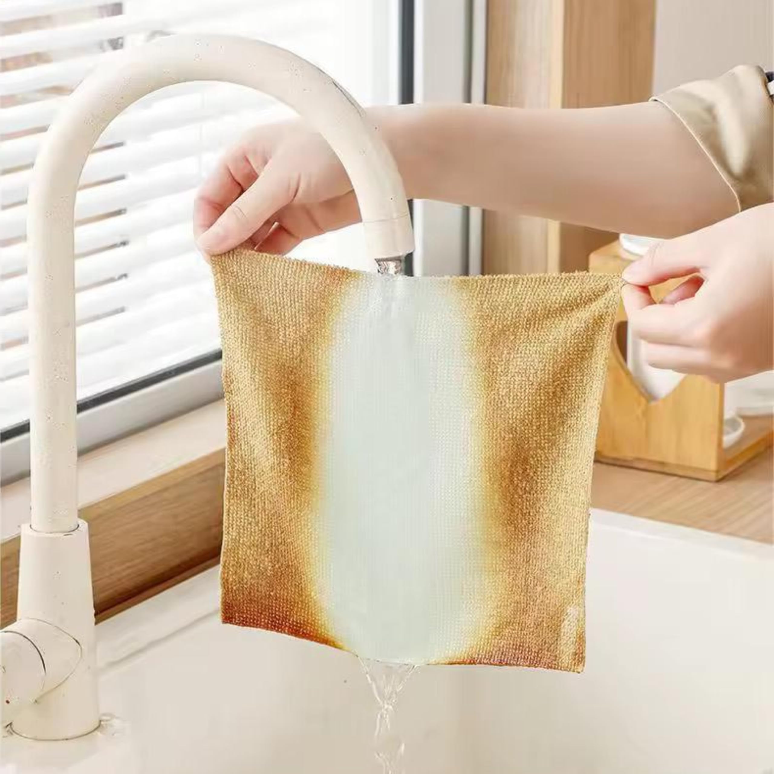 5 PCS Kitchen paper towel/dishcloth/microfiber cleaning cloths | Lint-free | Reusable for home, kitchen, car | Strong water absorption, washable | No streaks, ideal for dishes, glasses, and countertops (20 pieces)