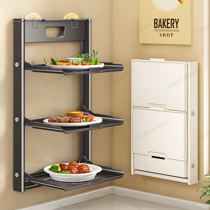 Kitchen Organizer - Kitchen Rack - Etagere - Plate Rack - Countertop Organizer - Kitchen Accessories - Serving Tower - Gourmet Dishes - Vegetable Rack - Storage Rack - Space Saving - Kitchen Utensils - Tapas - BBQ - 3 Tiers - Dark Gray - 1 Piece