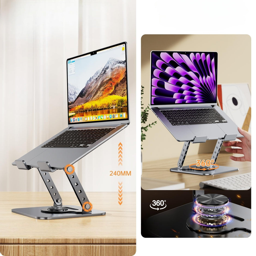 Laptop Stand - Laptop Riser - Desk Accessories - Notebook Stand - Laptop Holder - Office Supplies - Ergonomic Stand - Folding Stand - Laptop Support - Ventilation Stand - Black - 1 piece