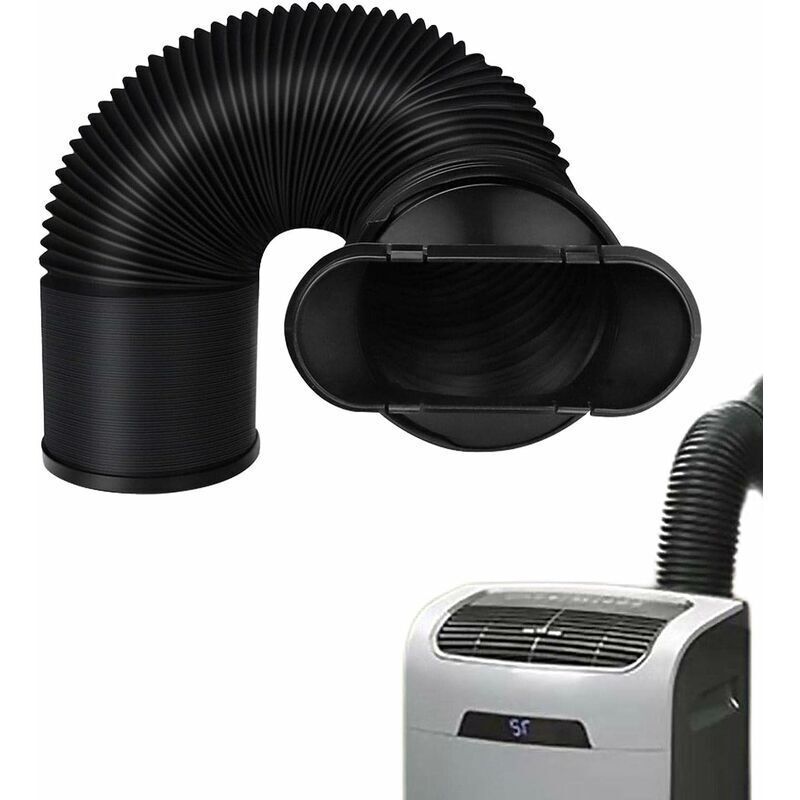 Mobile Air Conditioner Exhaust Hose Kit Black Flat Mouth, Diameter 15 cm Length 22-150 cm