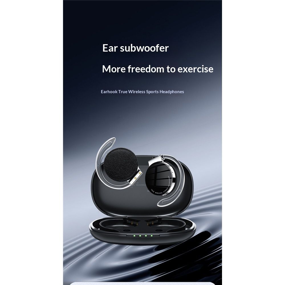 On Ear Headphones Bluetooth 5.2, Noise Cancelling Open Ear Headphones Wireless, Water-Drop Shaped Clip On Sport Headset Bluetooth  Comfort Fit Earphones with Long Battery Life