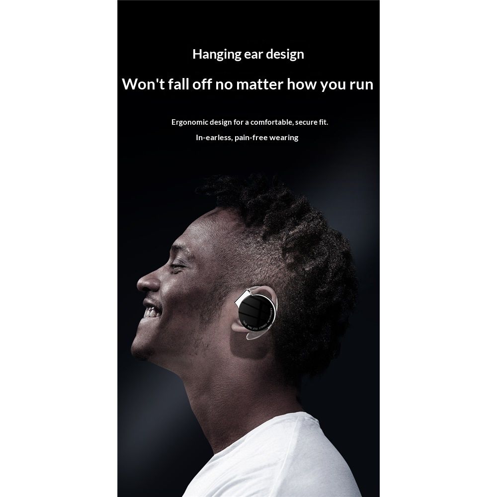 On Ear Headphones Bluetooth 5.2, Noise Cancelling Open Ear Headphones Wireless, Water-Drop Shaped Clip On Sport Headset Bluetooth  Comfort Fit Earphones with Long Battery Life