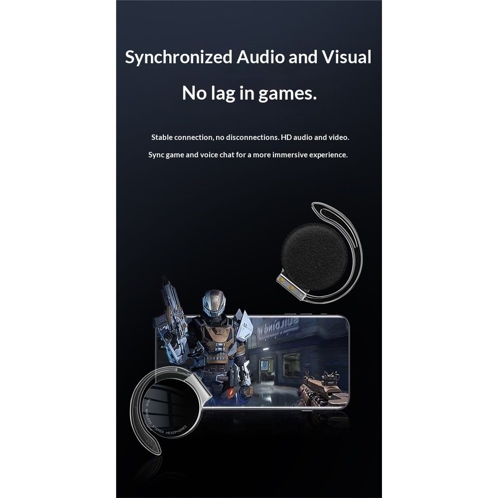 On Ear Headphones Bluetooth 5.2, Noise Cancelling Open Ear Headphones Wireless, Water-Drop Shaped Clip On Sport Headset Bluetooth  Comfort Fit Earphones with Long Battery Life