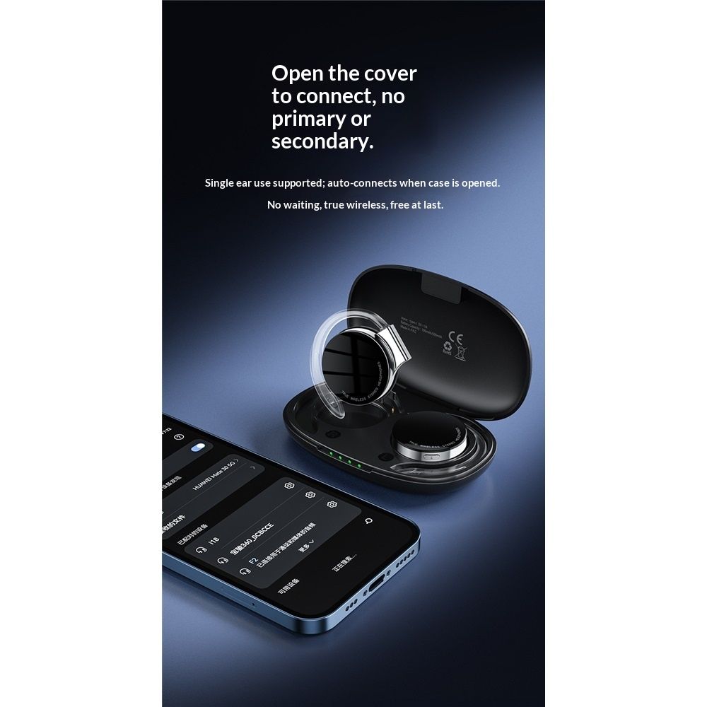On Ear Headphones Bluetooth 5.2, Noise Cancelling Open Ear Headphones Wireless, Water-Drop Shaped Clip On Sport Headset Bluetooth  Comfort Fit Earphones with Long Battery Life