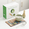 Matcha Whisk Set, Ceramic Matcha Kit Set Includes Matcha Bowl, and Holder, Bamboo Scoop, Scoop Rest, Sifter and Tea Towel - 8 Pcs Matcha Kit for Matcha Lovers (Mottled Green)