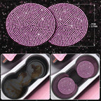 30Piece Bling Car Accessories Set - Universal Fit Steering Wheel Covers, License Plate Frames, Phone Holder, Car Fast Charger, Coasters rose pink