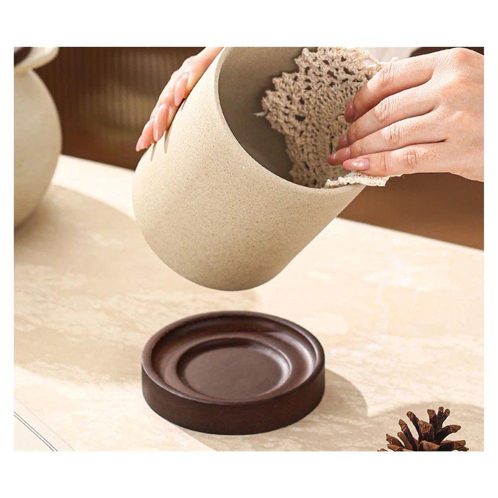 Large Utensil Crock, Ceramic Cooking Utensil Organizer with Countertop-Protection Cork Bottom for Farmhouse Kitchen Decor Christmas Thanksgiving Gift