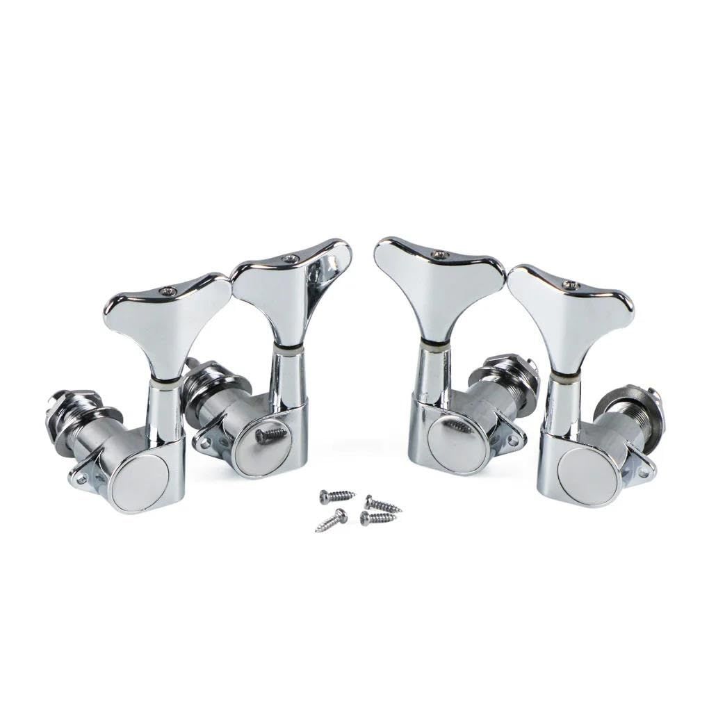 4 pack（2 left+2 right）Full Sealed Machine Heads Tuners Tuning Pegs Keys with Y-Style Button for Electric Bass