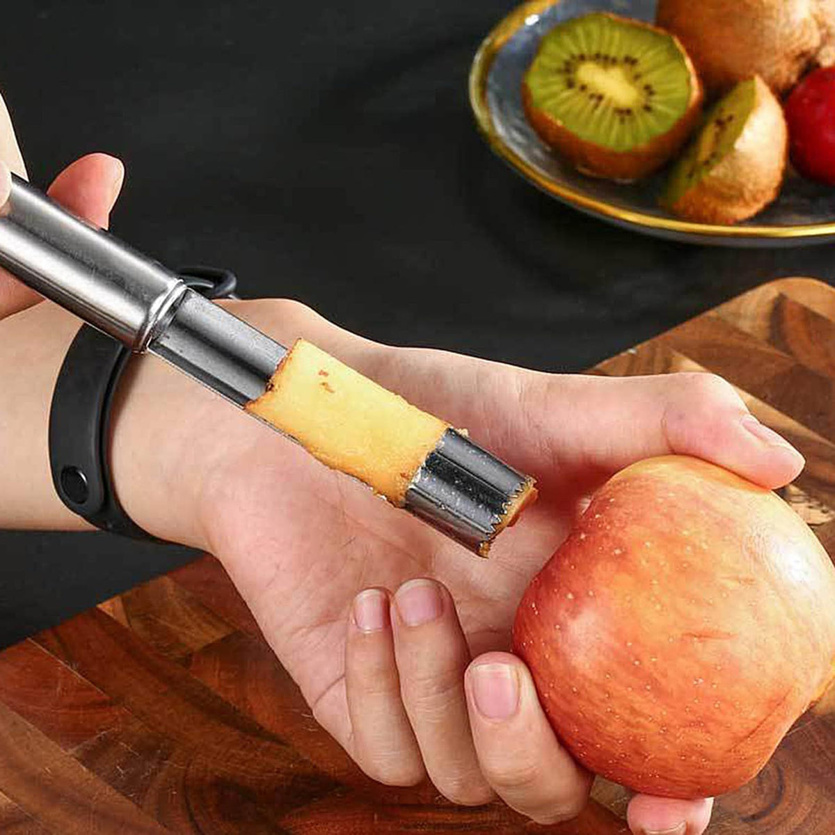 0.8 cm diameter stainless steel fruit corer tool, hawthorn date cherry apple multi-purpose corer, seed corer corer for home kitchen