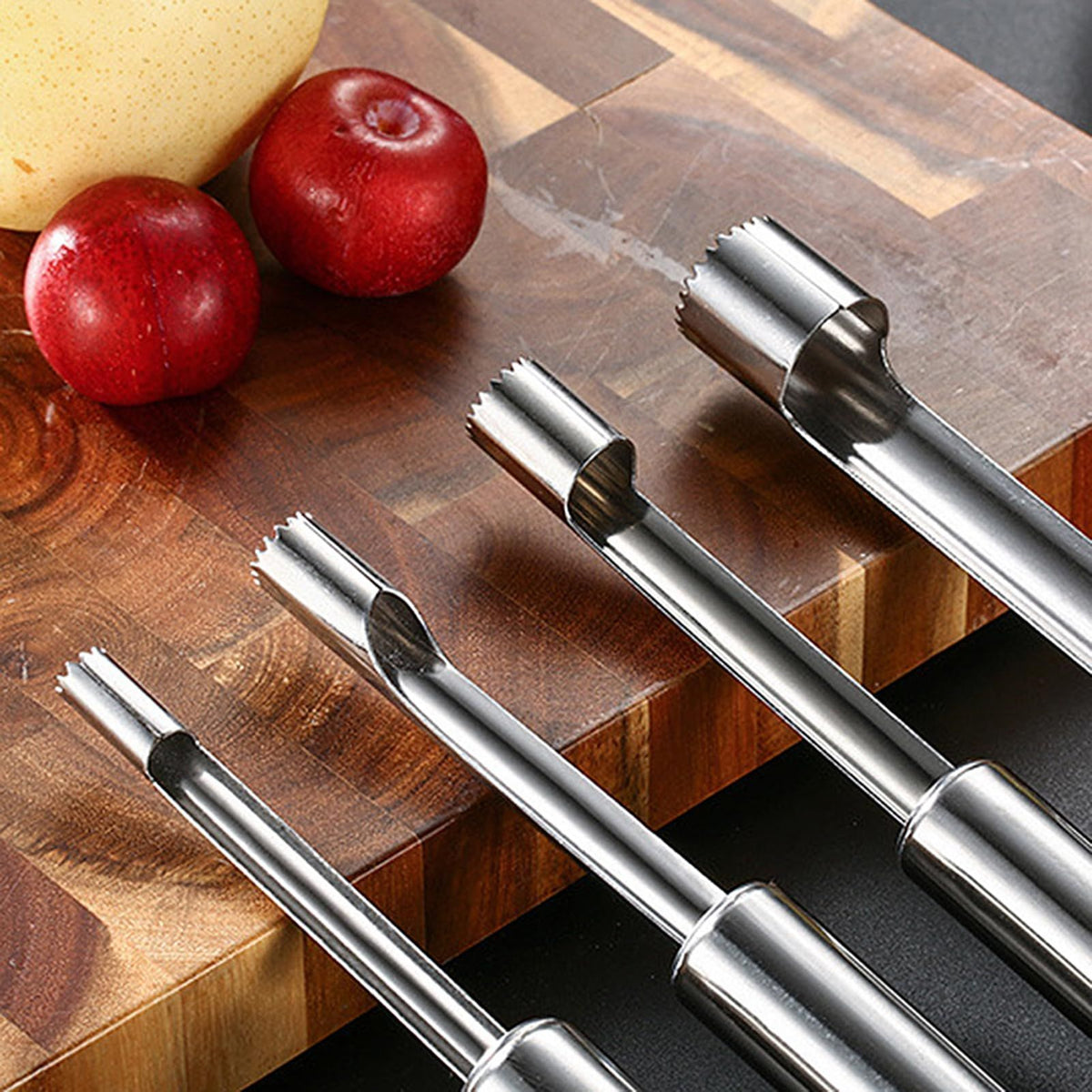 0.8 cm diameter stainless steel fruit corer tool, hawthorn date cherry apple multi-purpose corer, seed corer corer for home kitchen