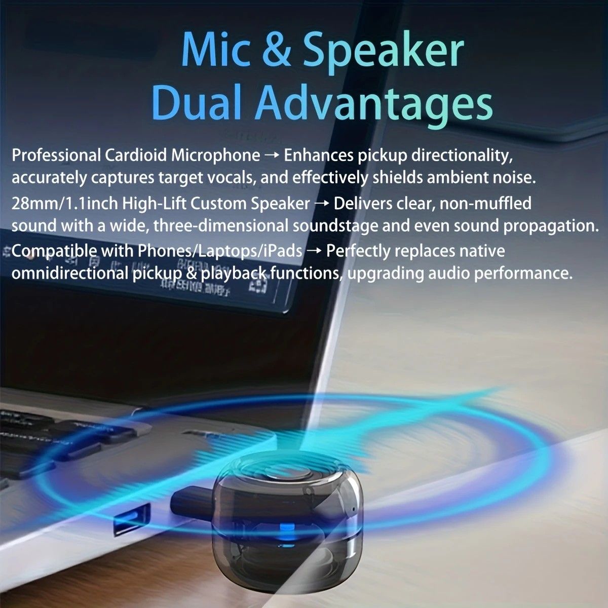 Mini portable speaker with Type-C interface, plug-and-play without charging. Wired connection compatible with phones/tablets/PCs, suitable for various indoor and outdoor scenarios.