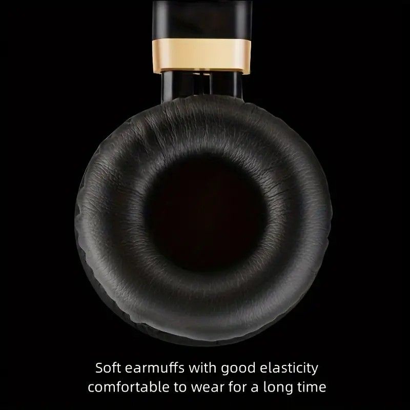 Wired Over-Ear Headset, Portable Folding Heavy Bass Headphones, Built-in Microphone, Compatible with Multiple Devices(black and blue color)