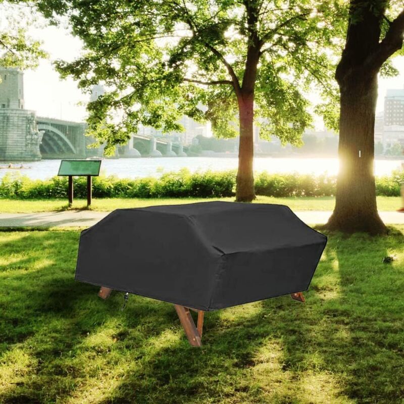Rectangular Terrace Bench Covers for Outdoor Picnic Table and Kitchen Black, 18515080cm