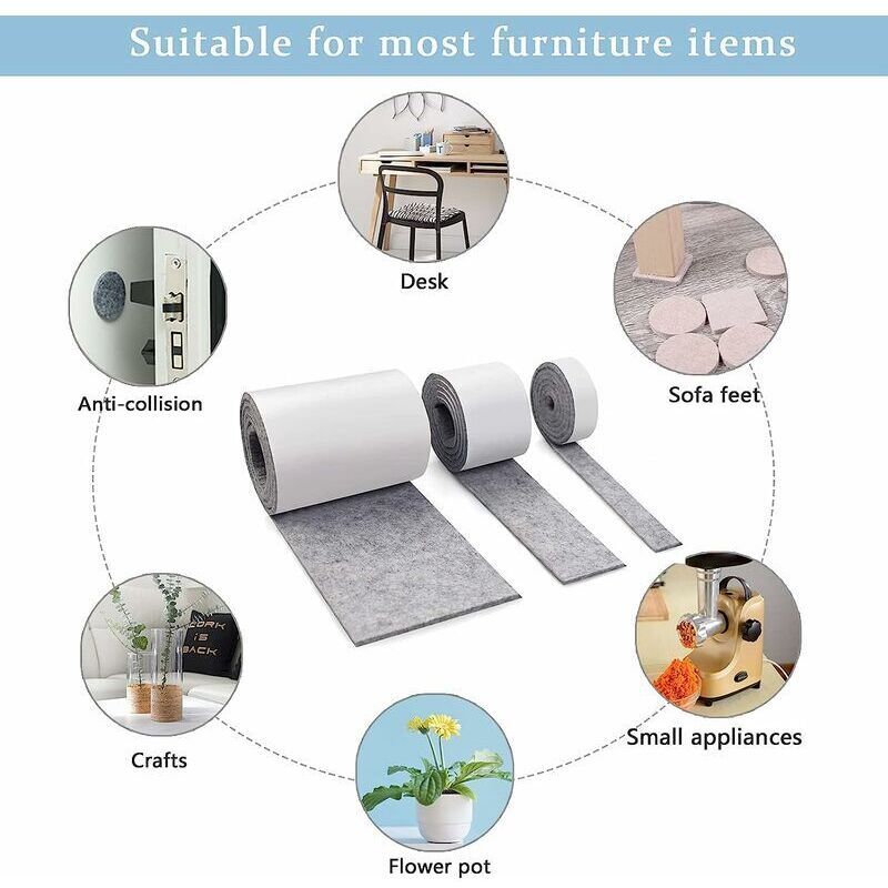 Patin Feutre Furniture Adhesive Slip, 3 Feutre of Protection Feutrine Adhesive Autocollante Furniture Patin Anti