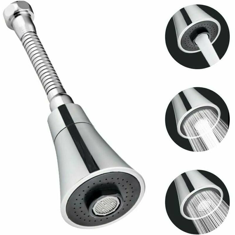 Head of Faucet of Kitchen in Steel Stainless and ABS Sprayer CuisineRotatif a 360 Degree Passoire of Economie of Water Anti-19cm