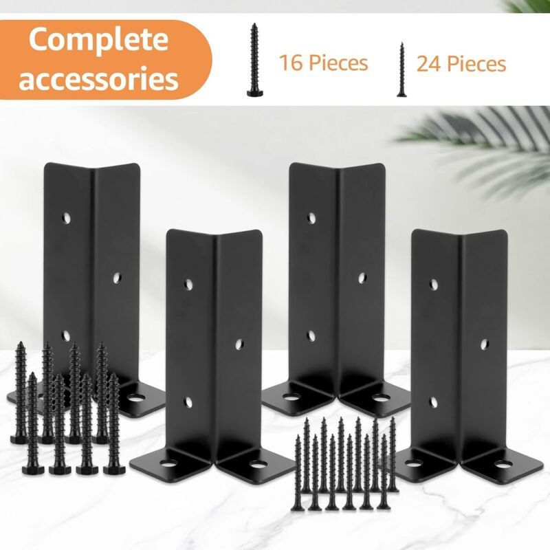 8 Pcs Supports of Poteau Reglables Noirs Pont, Convient for Pavillon Hand Courante and Balustrade
