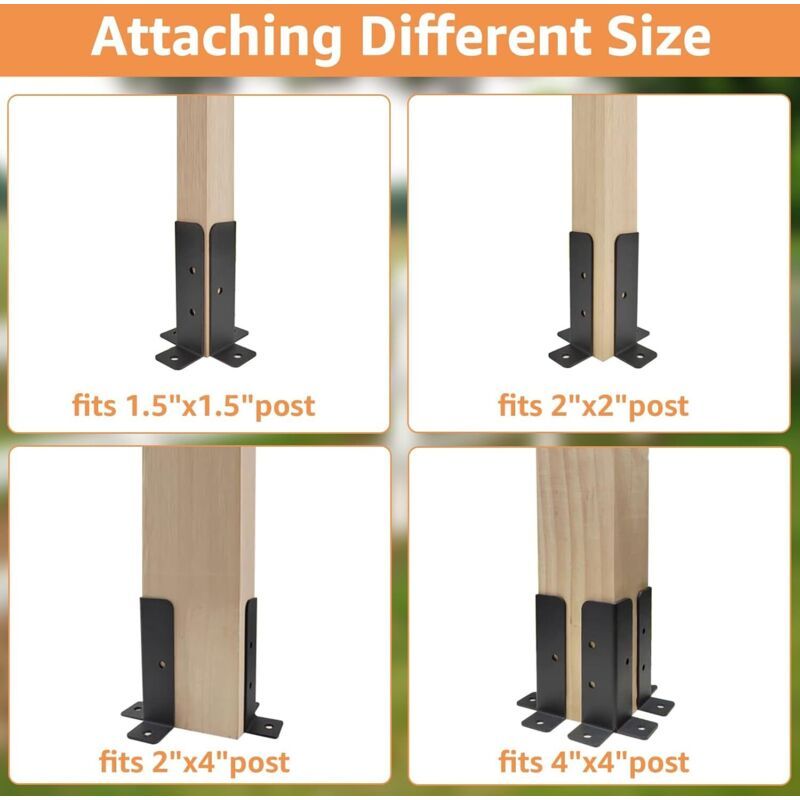 8 Pcs Supports of Poteau Reglables Noirs Pont, Convient for Pavillon Hand Courante and Balustrade