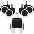 Roulette for Chair of Desk White, Wheel of Spare 11 and Set 5 Casters for Chair Silent Foot of Seat for Hard Floor, 50 mm